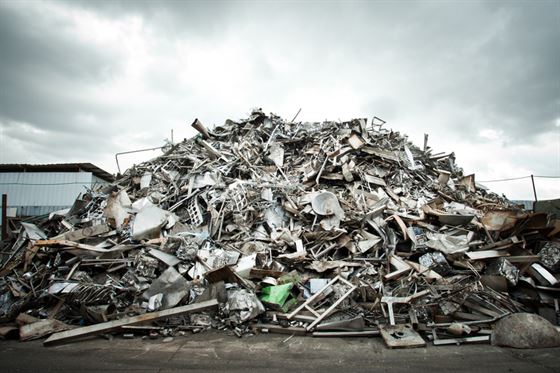 aluminium scrap yard with lots of different types