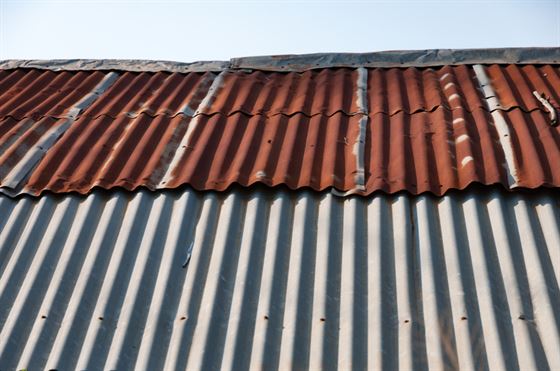 rusty tinned roof