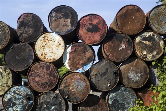 Old Rusting Oil Barrels