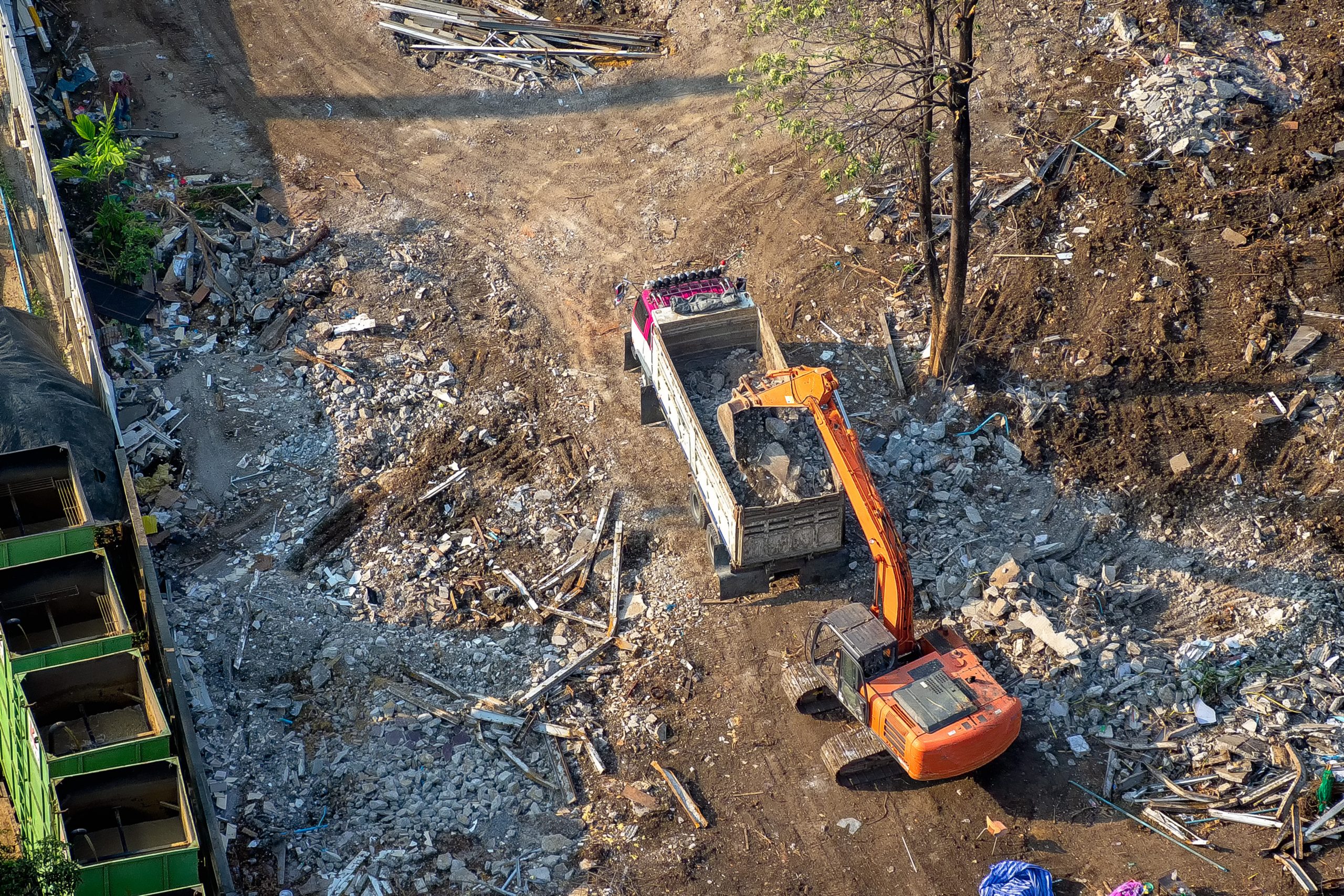 Aerial View of Construction site clearance